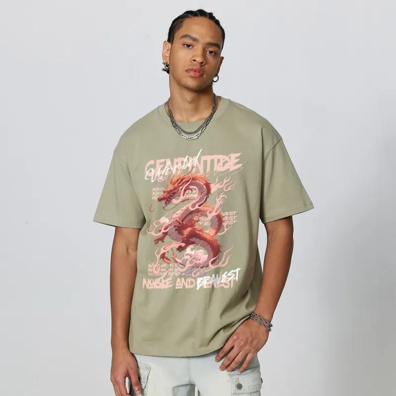 CENPIN Drop Shoulder Sleeve Short Sleeved T Shirts For Summer Unisex-26
