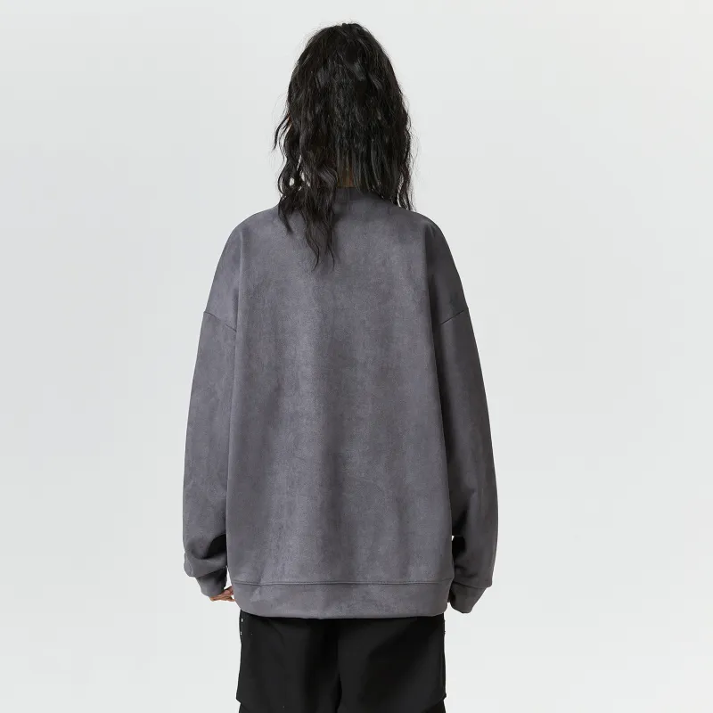 CENPIN Fleece Lined Suede Sweatshirt Unisex-4