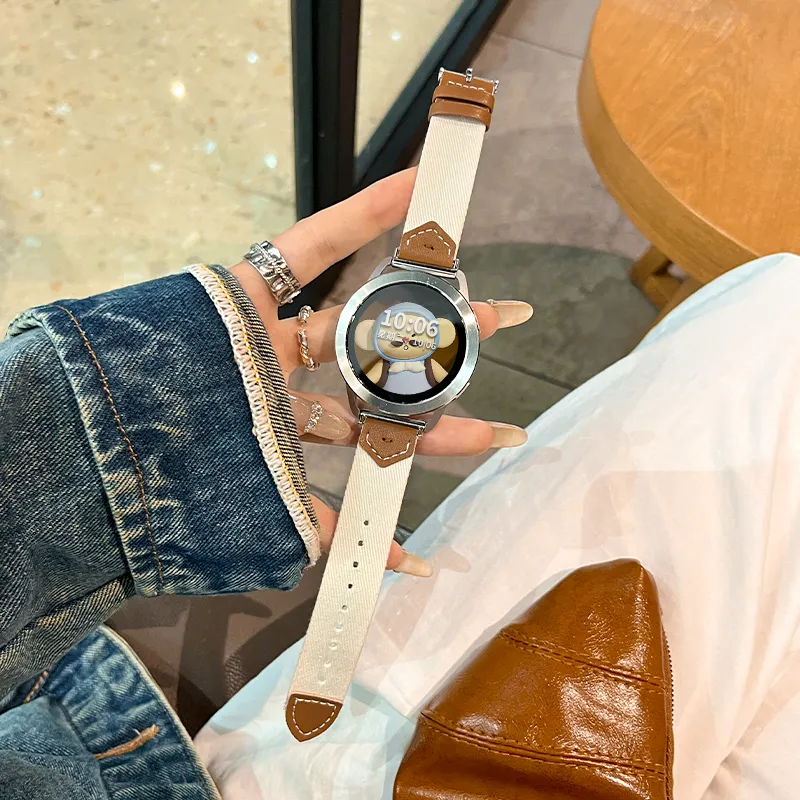 CHENSONG Watch Band Xiaomi Compatibility 135 210mm Leather And Canvas Material-2