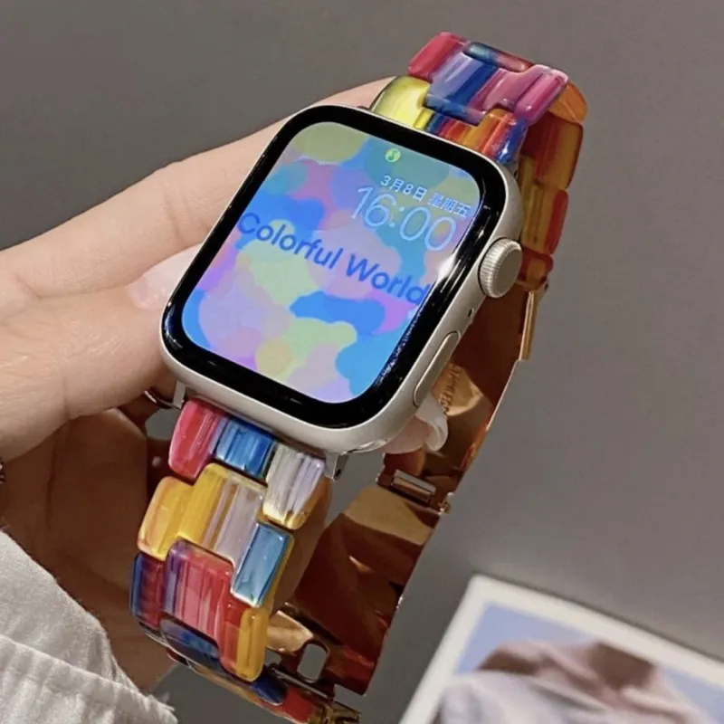 CHENSONG Watch Bands 45mm Unisex Iwatch Three bead Resin Strap-1
