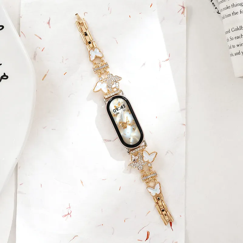 CHENSONG Xiaomi Compatibility Watch Band Compatibility Xiaomi Smart Band 9/8/7/6/5 All NFC Metal-7
