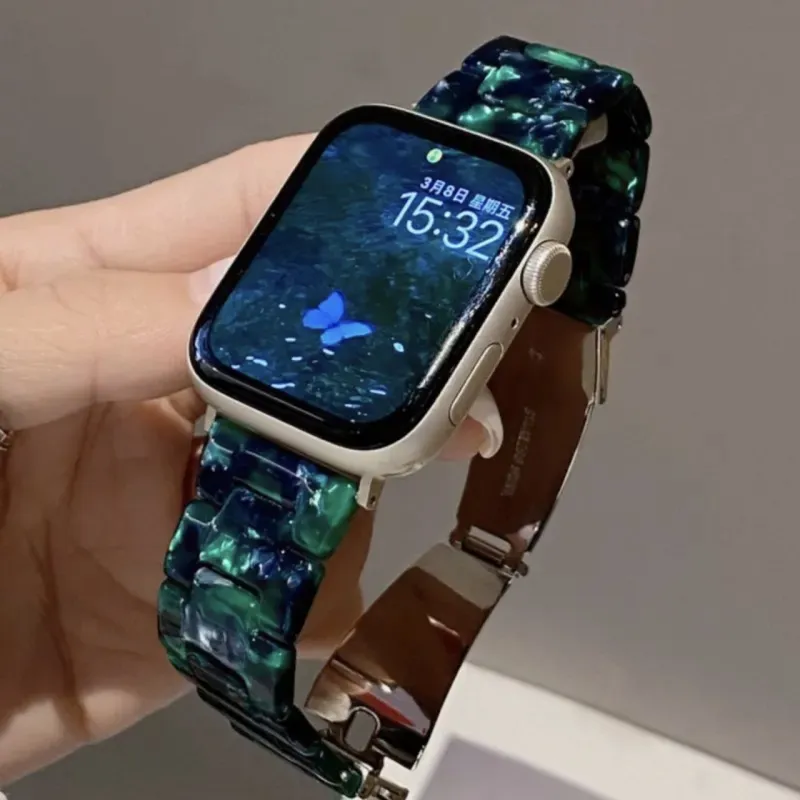CHENSONG Watch Bands 45mm Unisex Iwatch Three bead Resin Strap-2