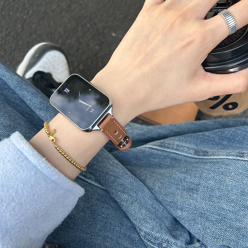 CHENSONG Watch Bands Xiaomi Compatibility 195mm Metal+Leather Material-1