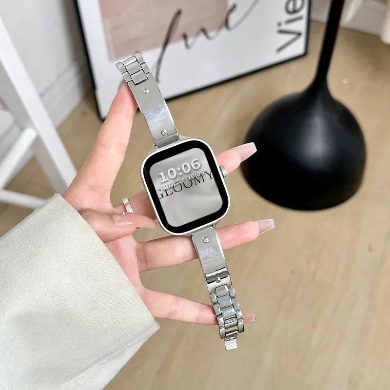 CHENSONG Red Beige Compatibility Watch Band Metal-2