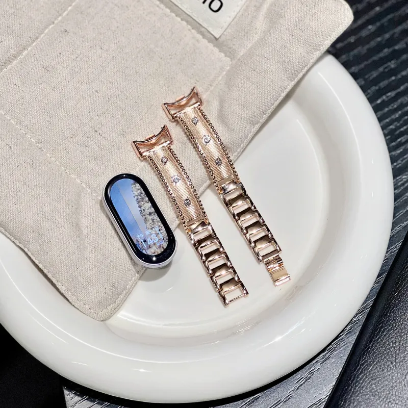 CHENSONG Watch Band Xiaomi Red Beige Compatibility 206mm Metal-7