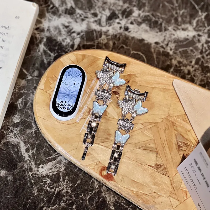 CHENSONG Xiaomi Compatibility Watch Band Compatibility Xiaomi Smart Band 9/8/7/6/5 All NFC Metal-5