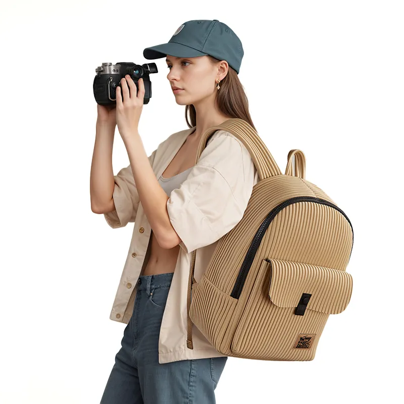ONIMALS Memory Foam Backpack Regular Unisex Coffee/Khaki/Ange Pink-4