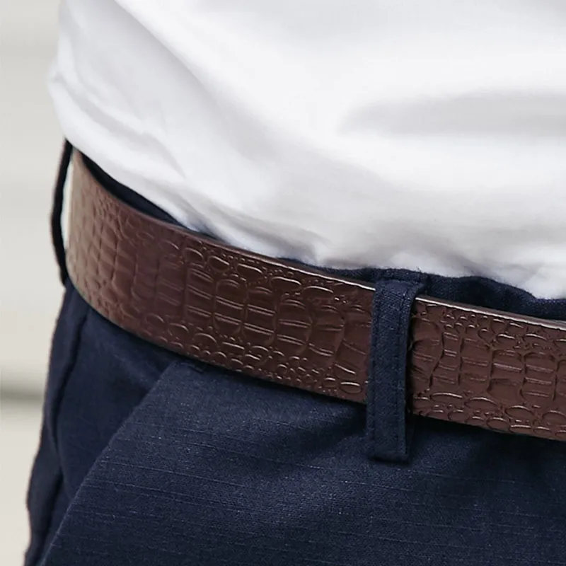 Cows Reign Without Head Plate Buckle No Head Strap Leather Belts Men's Width 3.4CM-11