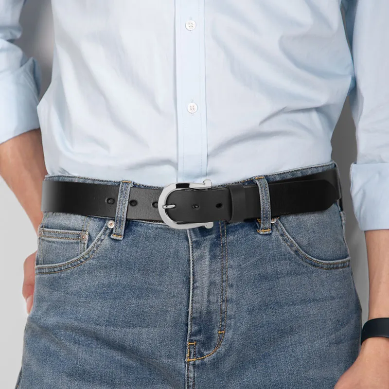 Cows Reign Single Layer Top Grain Cow Leather Belts Men's 3.4cm-5