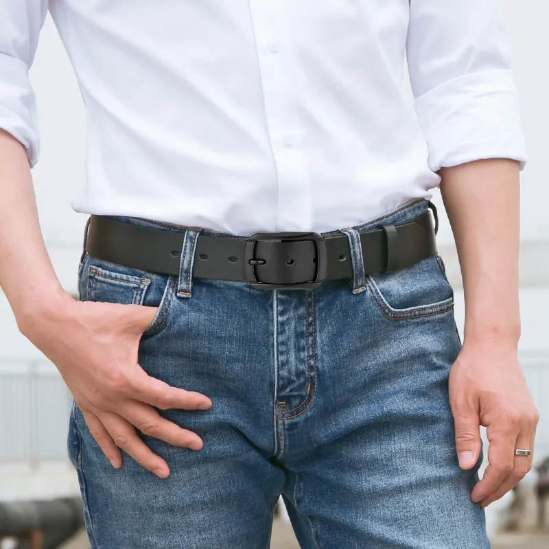 Cows Reign Single Layer Top Grain Cow Leather Leather Belts Men's 3.7CM-4