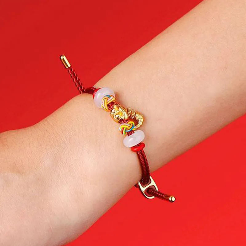 CHOW KING SANG Gold Plated Copper Bracelets Unisex-5