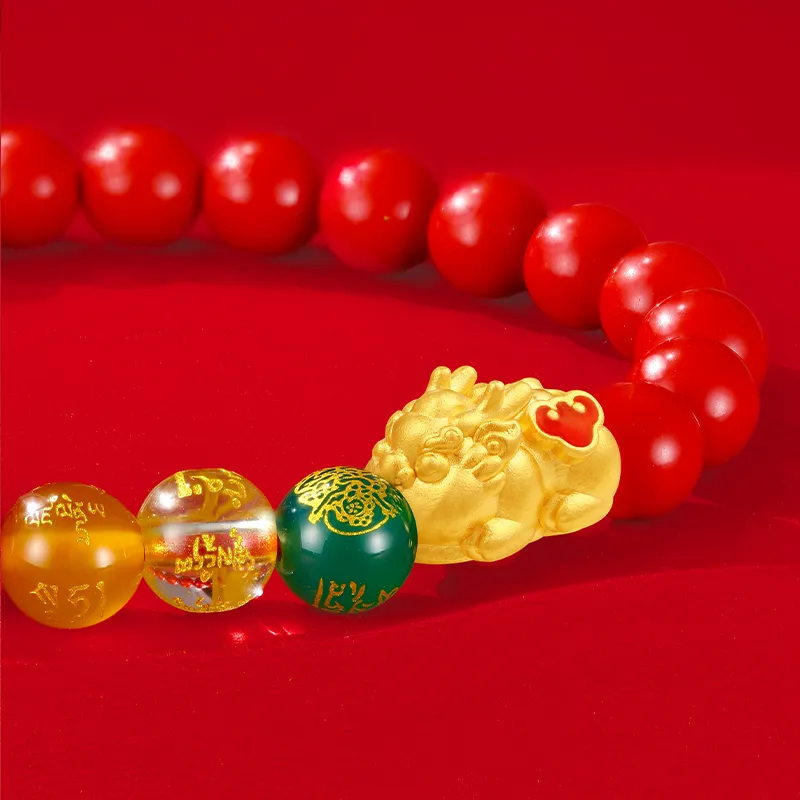CHOW KING SANG Reconstructed Cinnabar Bracelets Unisex-7