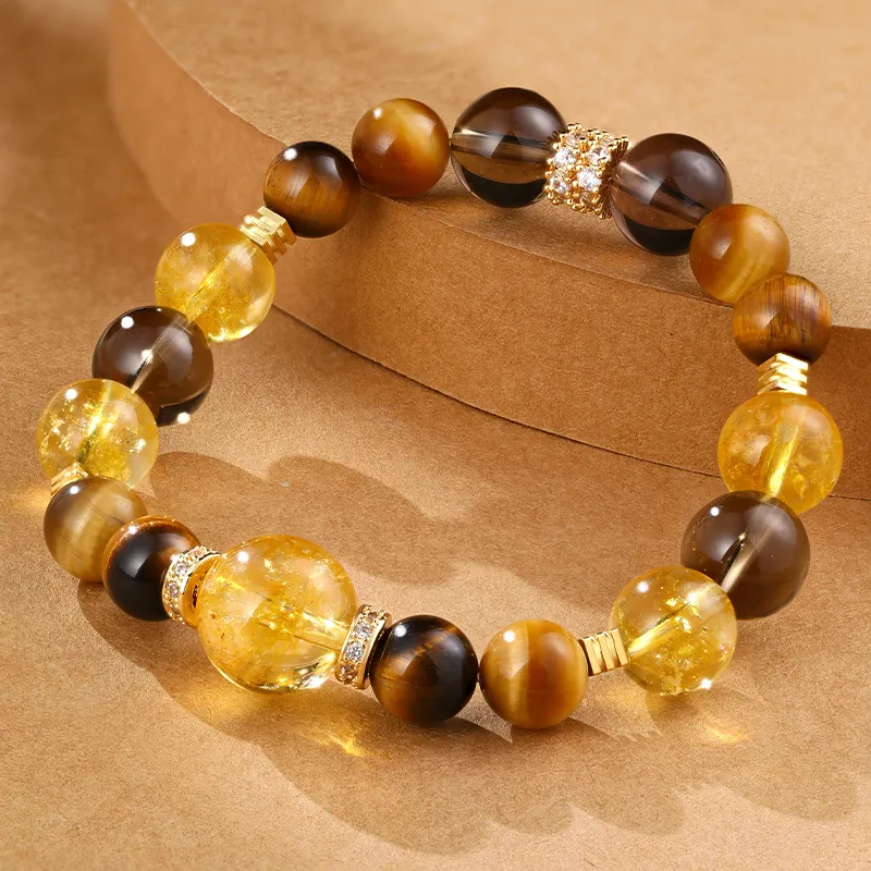 CHOW KING SANG Tiger's Eye Stone Bracelets Unisex-7