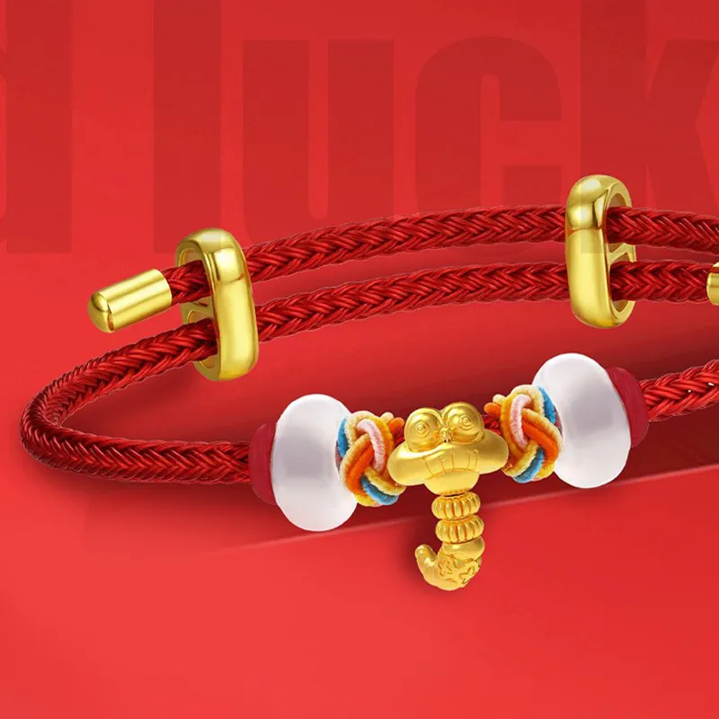 CHOW KING SANG Gold Plated Copper Bracelets Unisex-3