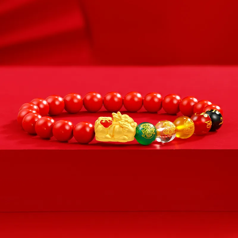 CHOW KING SANG Reconstructed Cinnabar Bracelets Unisex-2