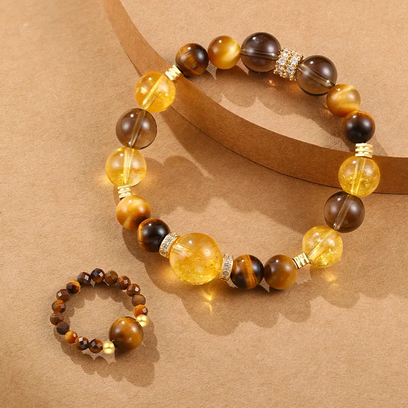 CHOW KING SANG Tiger's Eye Stone Bracelets Unisex-4