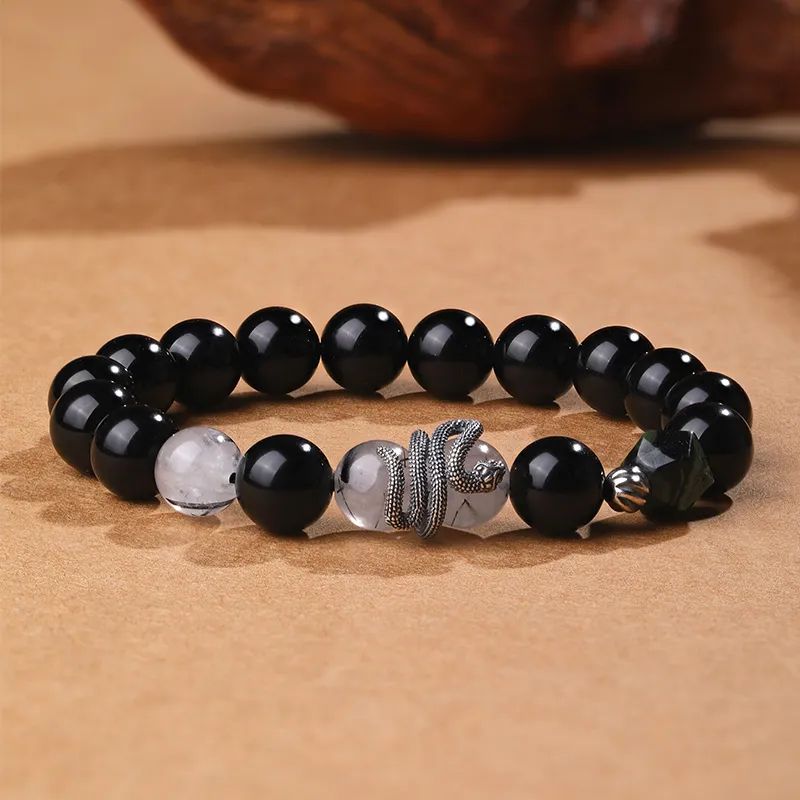 CHOW KING SANG Obsidian Bracelets Unisex-1