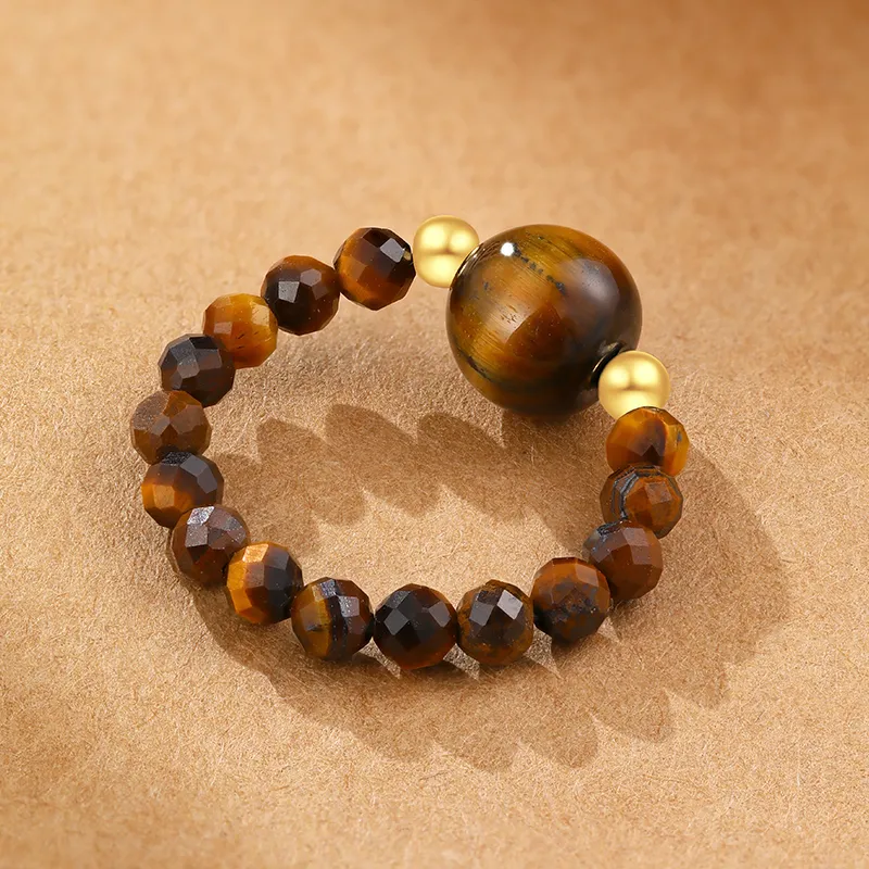 CHOW KING SANG Tiger's Eye Stone Rings Unisex-4