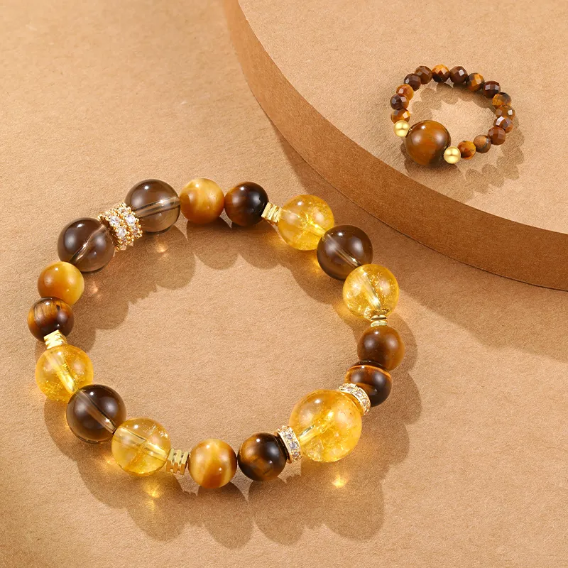 CHOW KING SANG Tiger's Eye Stone Bracelets Unisex-3