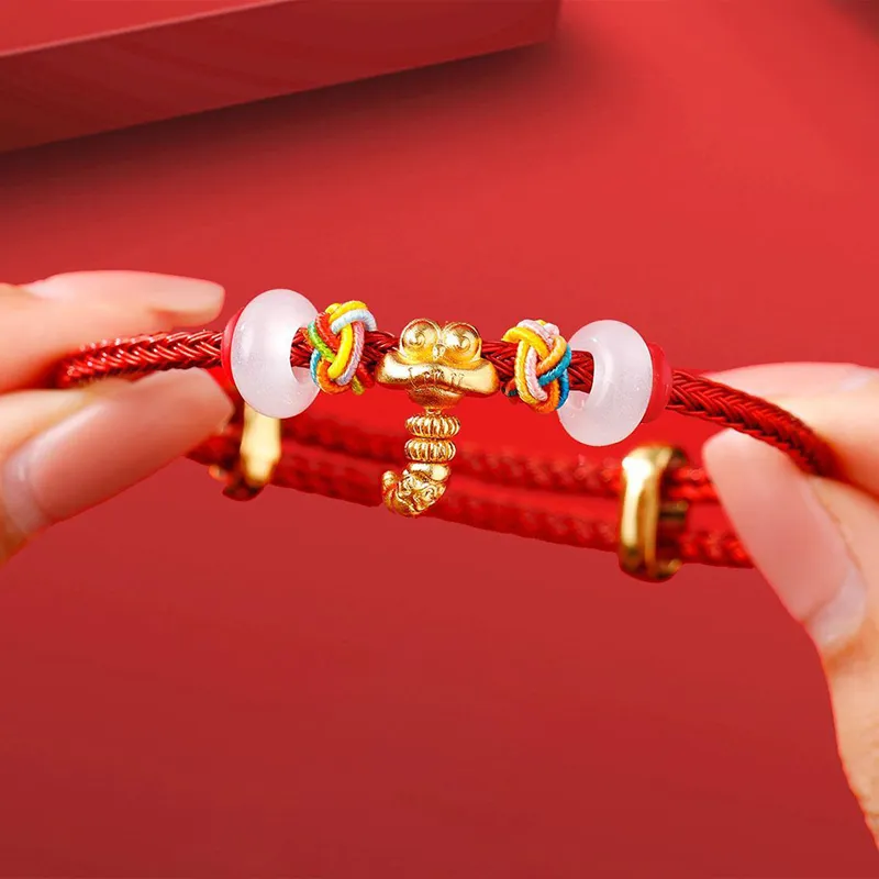CHOW KING SANG Gold Plated Copper Bracelets Unisex-2