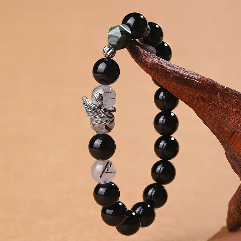 CHOW KING SANG Obsidian Bracelets Unisex-2