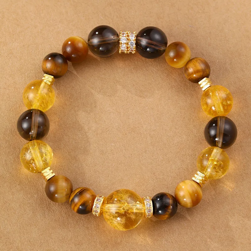 CHOW KING SANG Tiger's Eye Stone Bracelets Unisex-8