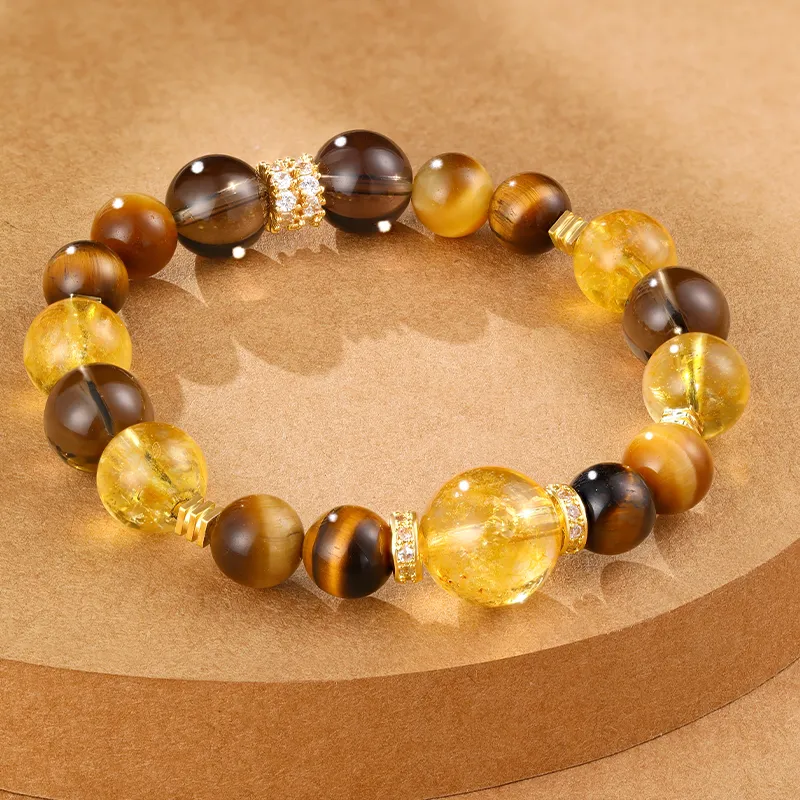 CHOW KING SANG Tiger's Eye Stone Bracelets Unisex-10