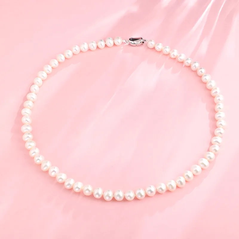 CHOW KING SANG Freshwater Shell Pearl Necklaces Unisex-1