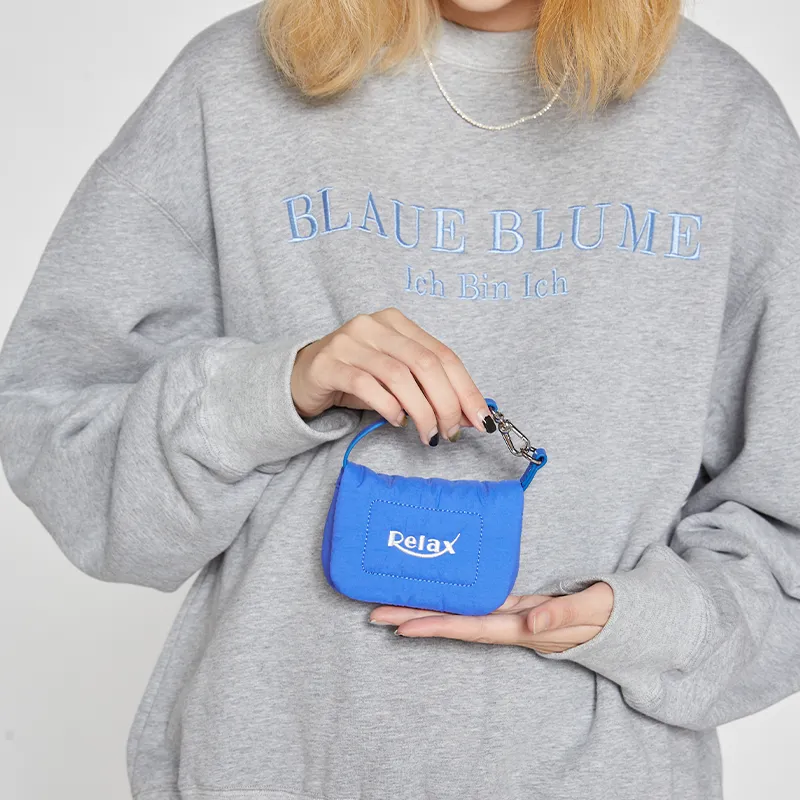 Art Traces Fabric Small Square Bag Crossbody Bag Handbag Mini Unisex White/Skydiving Blue-5