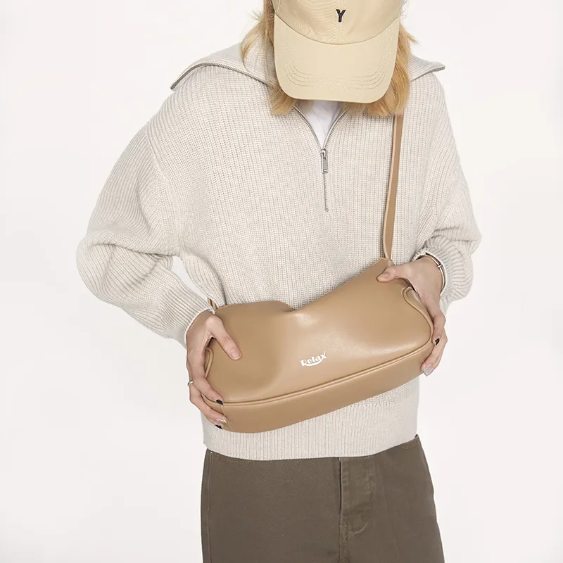 Art Traces Synthetic Leather Crossbody Shoulder Bags Medium Size Unisex Coffee Almond/Black-1