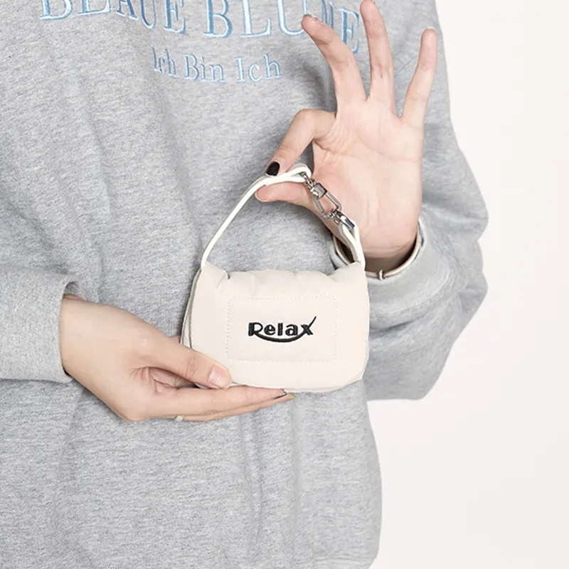 Art Traces Fabric Small Square Bag Crossbody Bag Handbag Mini Unisex White/Skydiving Blue-1