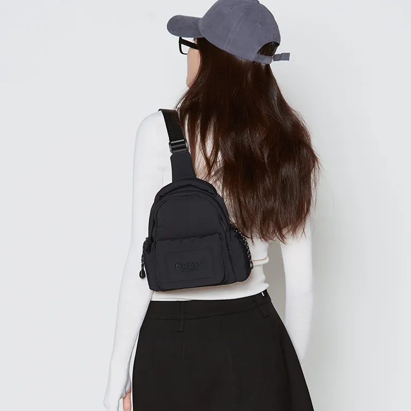 Art Traces Fabric Crossbody Bag Sling Bag Trumpets Unisex Milk White/Black-6