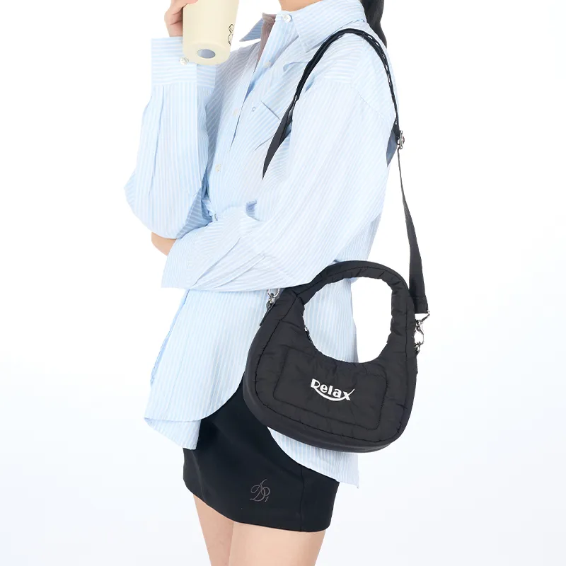 Art Traces Fabric Shoulder Bag Crossbody One Shoulder Handbag Regular Unisex Black/Metallic Silver-1