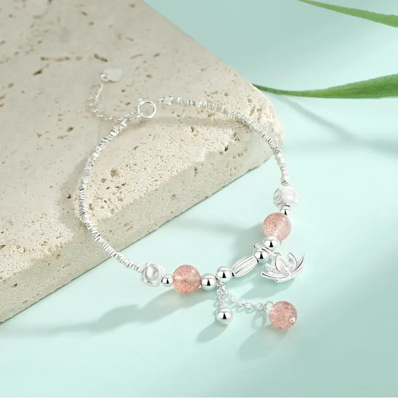 FAIRWHALE Strawberry Quartz Bracelets Women's-5