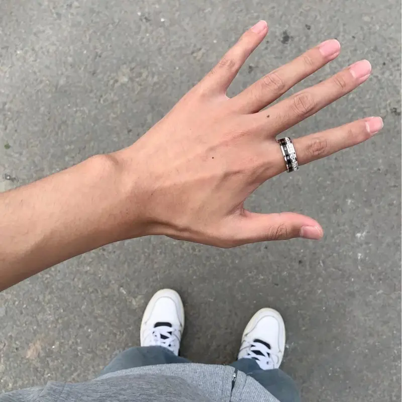 FAIRWHALE Titanium Steel Zircon Rings Unisex-6