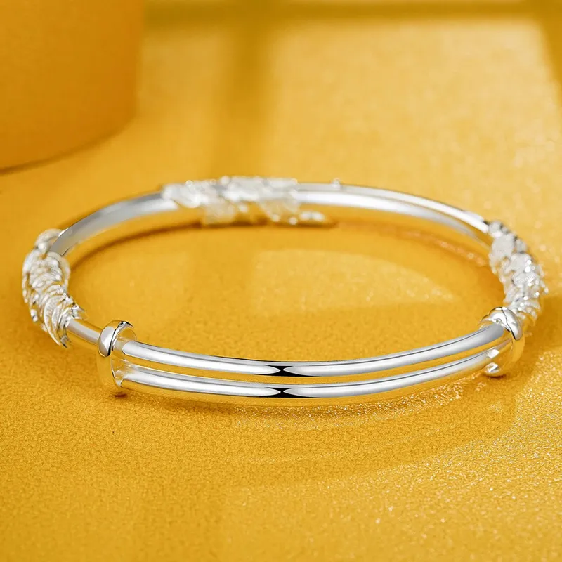 FAIRWHALE 999 Fine Silver Sterling Silver Bangle Women's-2