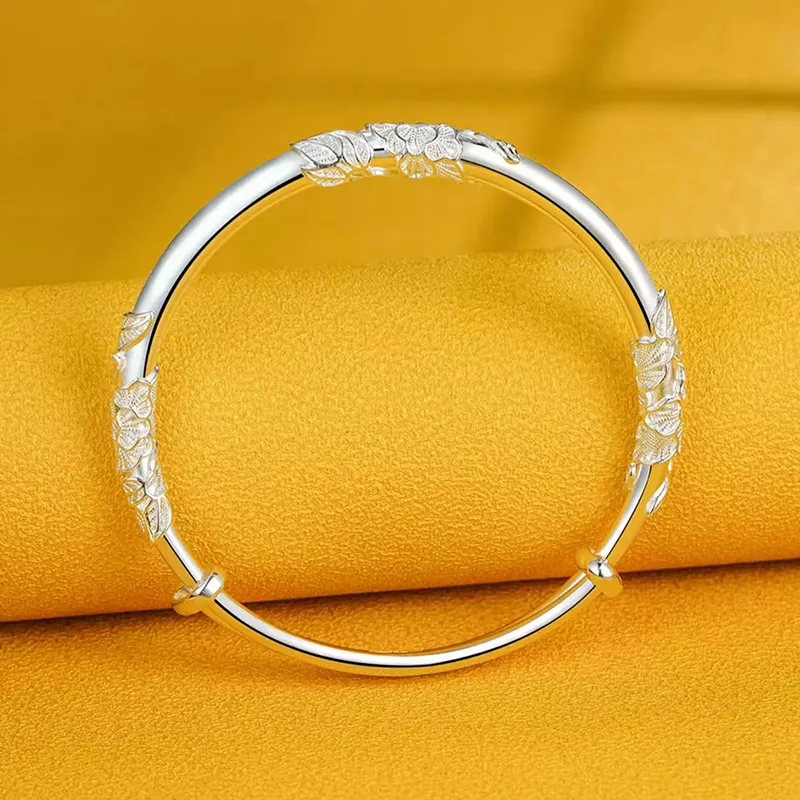 FAIRWHALE 999 Fine Silver Sterling Silver Bangle Women's-3