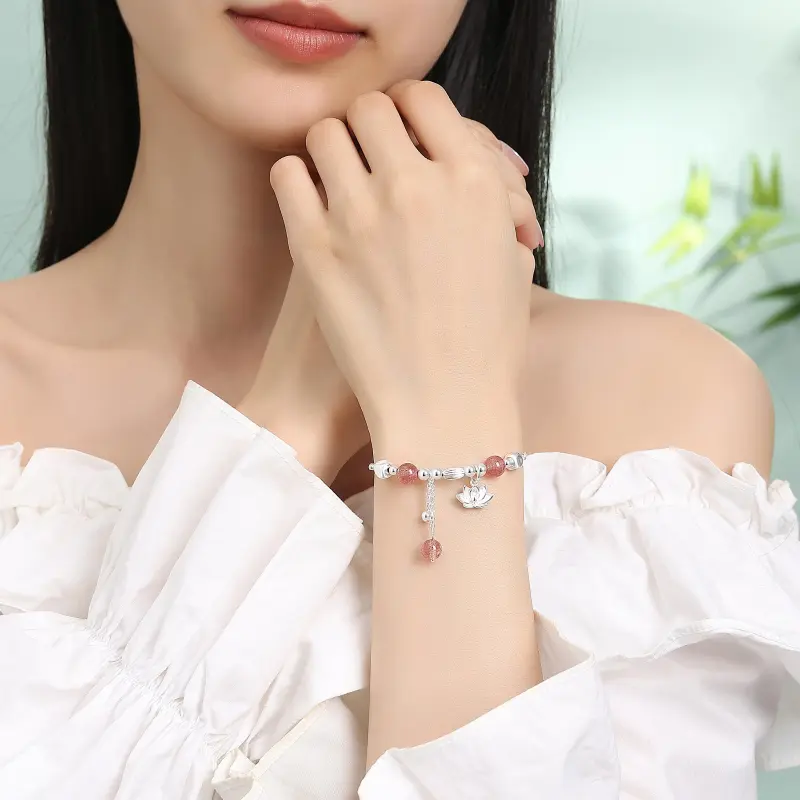 FAIRWHALE Strawberry Quartz Bracelets Women's-2