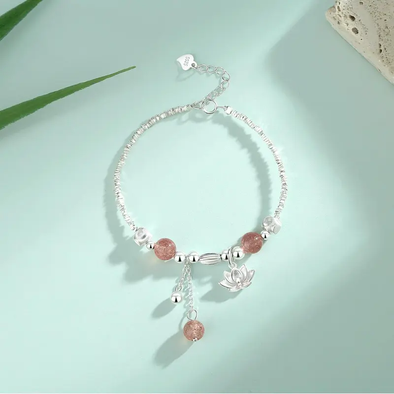 FAIRWHALE Strawberry Quartz Bracelets Women's-4