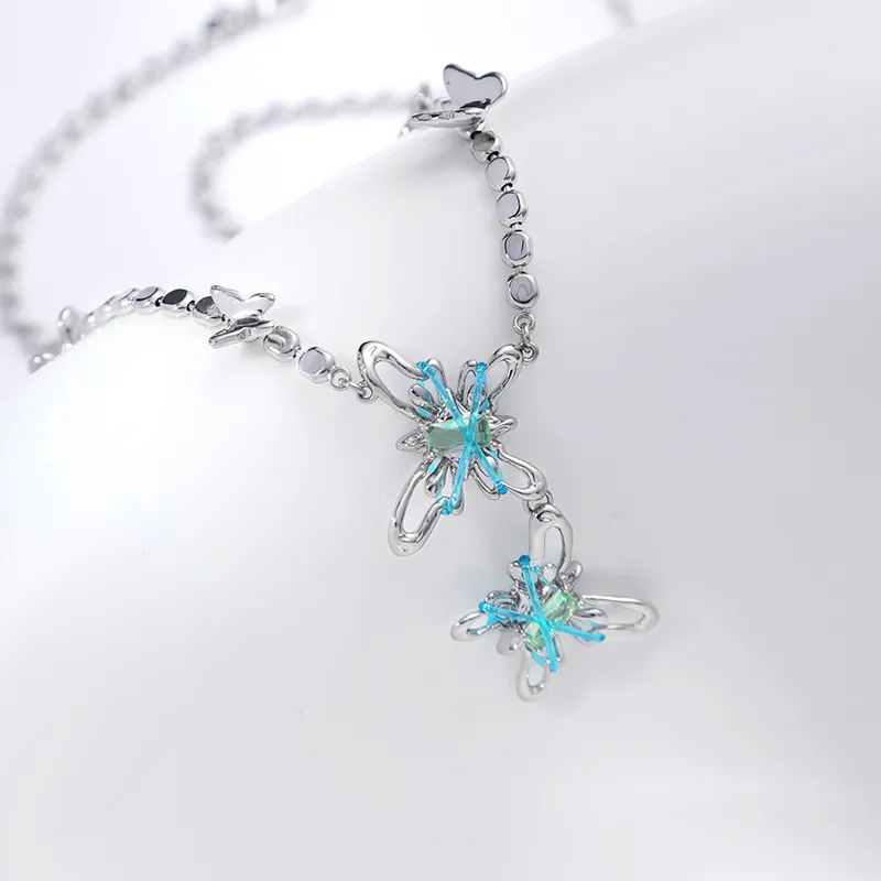 FAIRWHALE Alloy Resin Glass Necklaces Women's-2