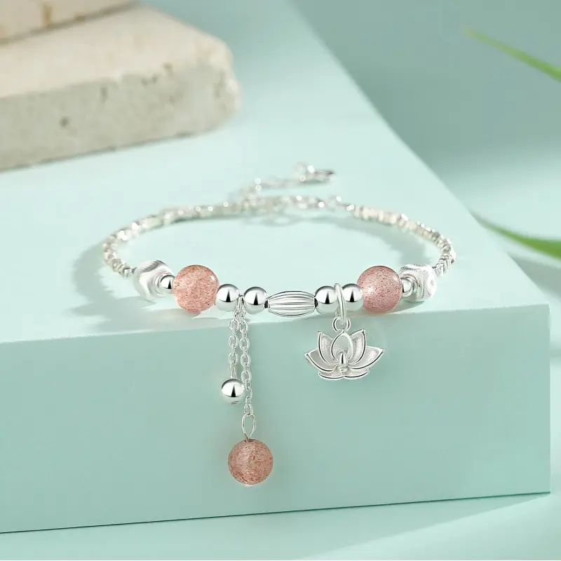FAIRWHALE Strawberry Quartz Bracelets Women's-3