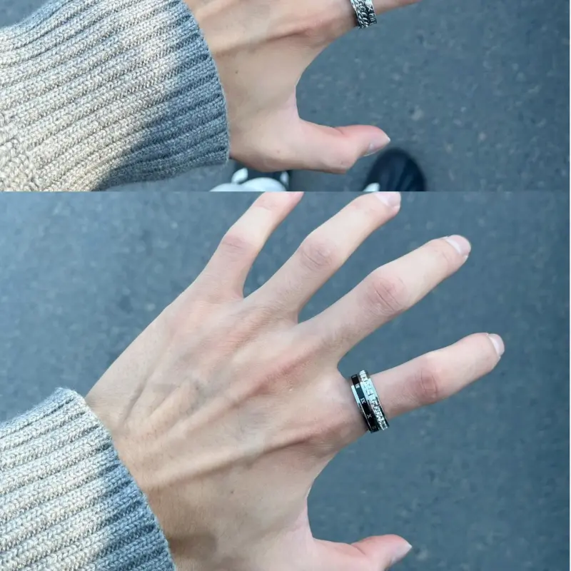 FAIRWHALE Titanium Steel Zircon Rings Unisex-7