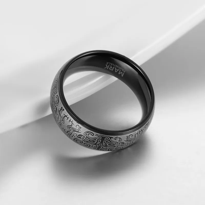 FAIRWHALE Titanium Steel Rings Unisex-2