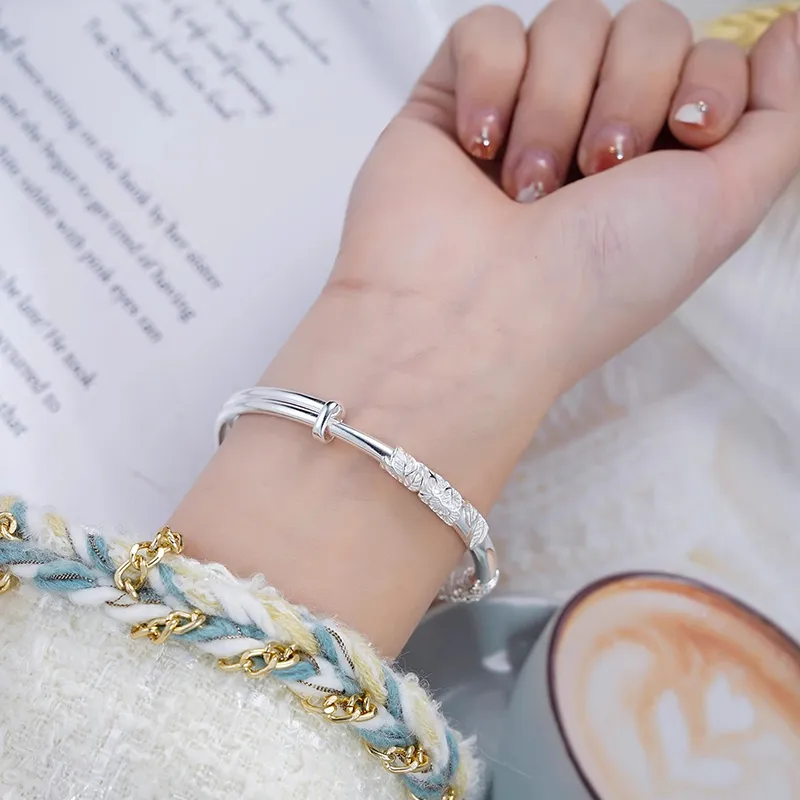 FAIRWHALE 999 Fine Silver Sterling Silver Bangle Women's-5