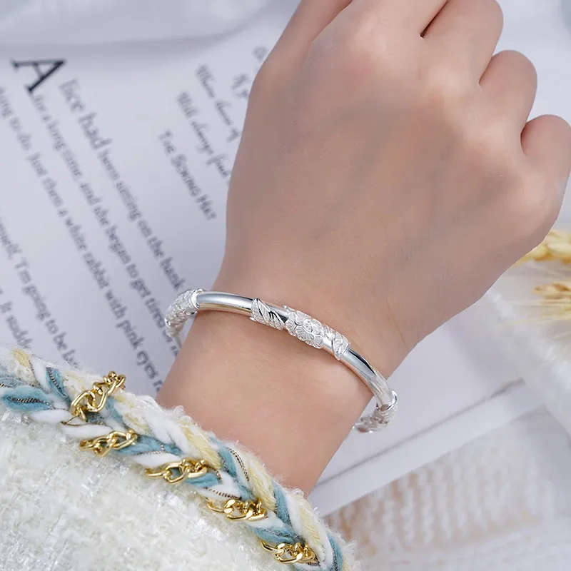FAIRWHALE 999 Fine Silver Sterling Silver Bangle Women's-4