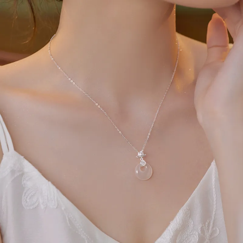 Seven Seven Silver Jewelry Natural Chalcedony Necklaces Unisex-1