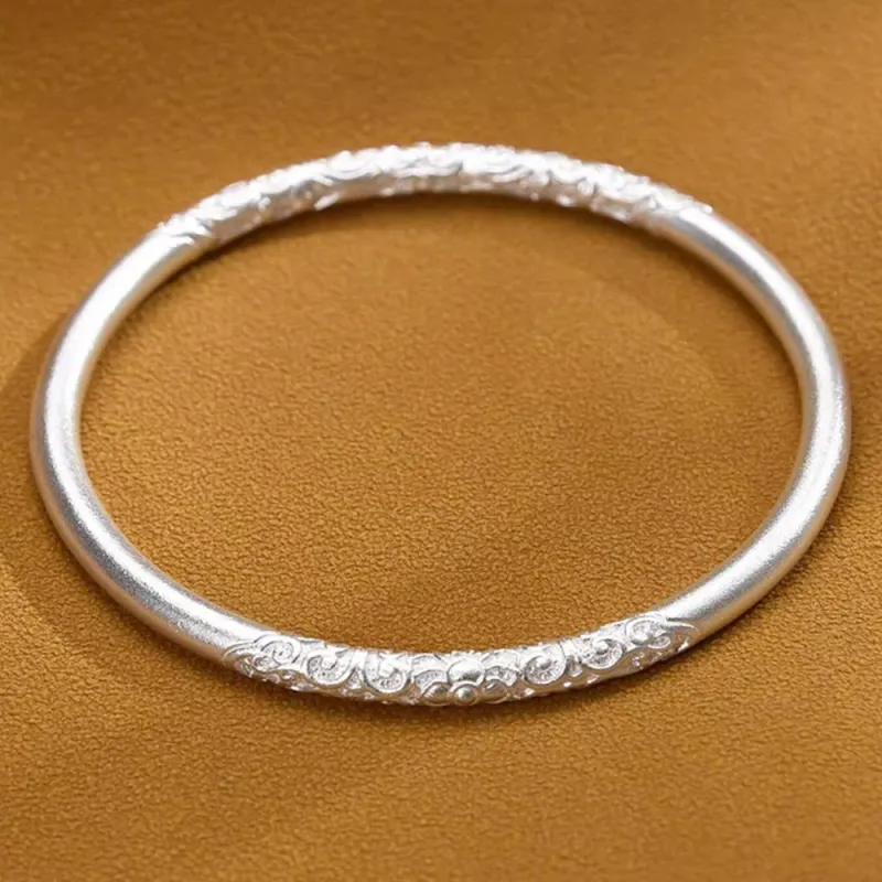 Seven Seven Silver Jewelry S999 Fine Silver Bangles Unisex-3