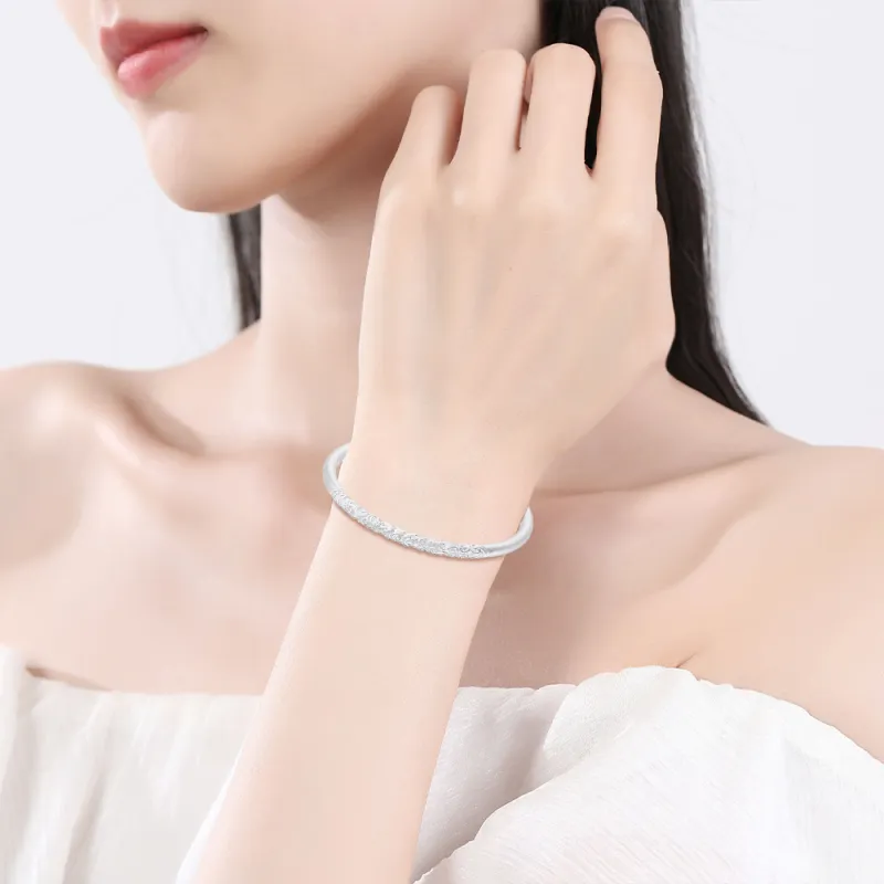 Seven Seven Silver Jewelry S999 Fine Silver Bangles Unisex-1