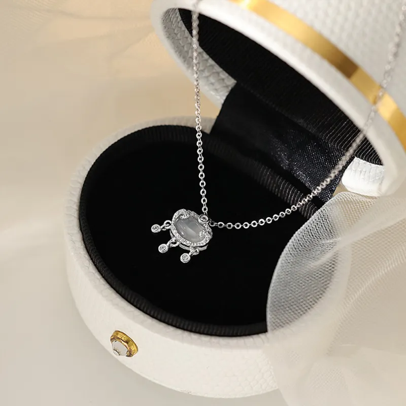 Seven Seven Silver Jewelry Natural Chalcedony Jade Necklaces Women's-4