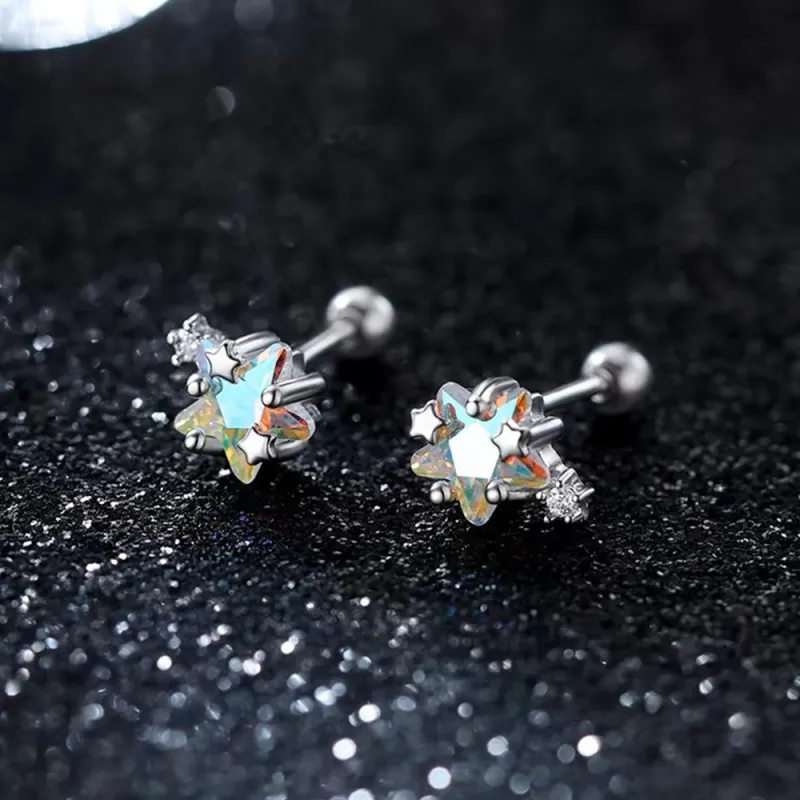 Seven Seven Silver Jewelry S999 Fine Silver Stud Earrings Unisex Silver-4